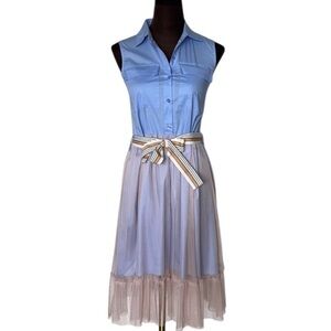 Chiara Nannini Sleeveless Shirt Dress with Overlay